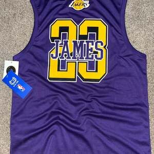 NBA Los Angeles Lakers LeBron James #23 Purple Sleeveless Basketball Jersey Tank